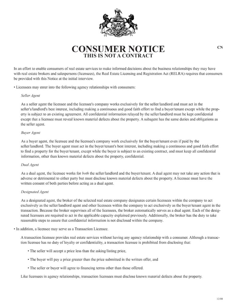 Consumer Notice